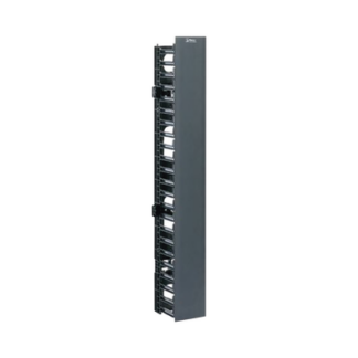 Organizador Vertical NetRunner, Sencillo (Solo Frontal), Para Rack Abierto de 45 Unidades, 4.9in de Ancho, Color Negro