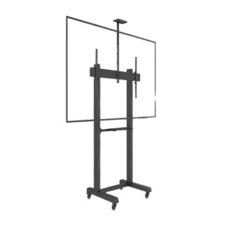 Montaje de Piso Móvil para Pantallas de  65 in a 100 in | vesa 100 x 100 hasta 1000 x 600 | carga maxima soportada 120kg| Fabricado en aluminio y acero