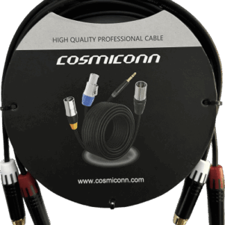 Cable 2 RCA x 2 RCA, conectores negros, con diferenciador de blanco y rojo (2x MT380-RD - 2x MT380-WH), length 3m