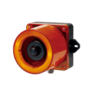 Combinacion de baliza LED color Ámbar y sirena electrónica de 31 tonos resistente a la intemperie de volumen máx. 123 dB a 110-220 VCA