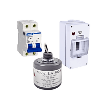 Kit de Centro de Carga Para Corriente Alterna, Breaker de hasta 400 Vca de 63 A con Supresor de Picos Transitorios.