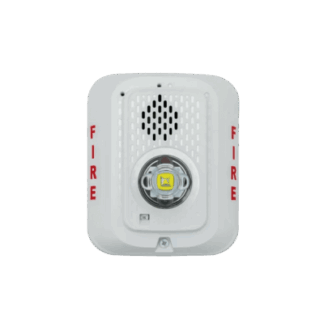Sirena con Lámpara LED Estroboscópica / a 2 Hilos / Montaje en Pared / 24 Vcd / Configuración Estroboscópica Seleccionable / Texto en Inglés / Color Blanca